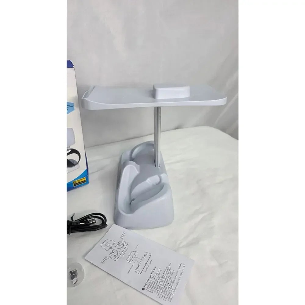 White Controller Dock Charger for PS5 VR2 PSVR 2 Type C Cable